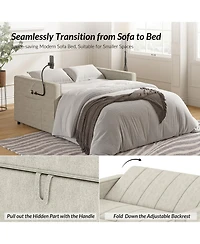 Duncan Modern Channel Tufted Upholstered Sleeper Sofa With Built-In Usb Port