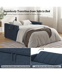 Duncan Modern Channel Tufted Upholstered Sleeper Sofa With Built-In Usb Port