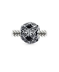 Bling Jewelry Set of 2 Garden Insect Filigree Butterfly Charm Bead Sterling Silver