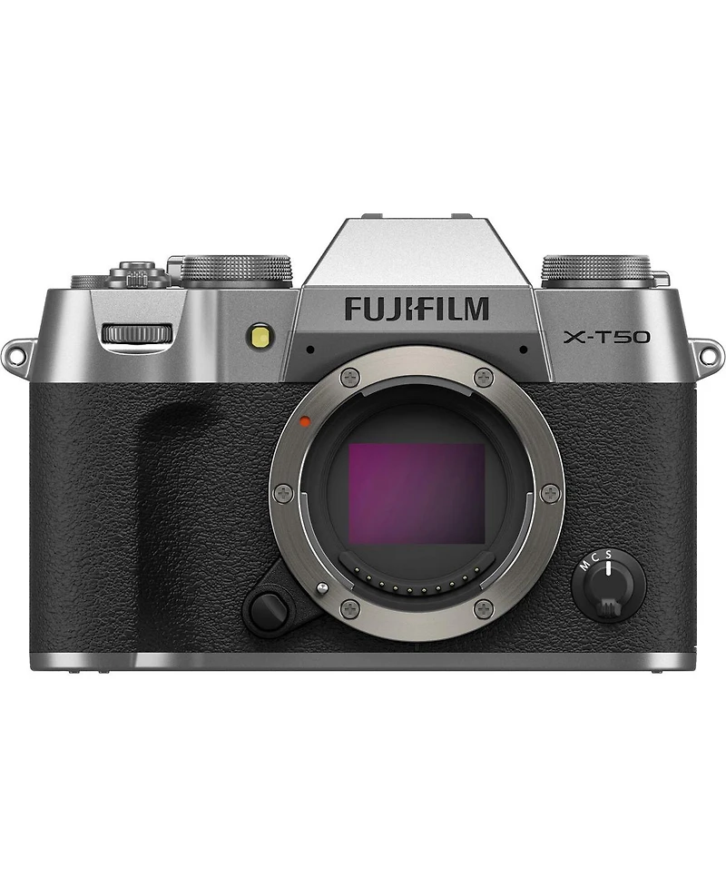 Fujifilm X-T50 Mirrorless Camera, Silver, Bundle with 64GB Sdxc Memory Card and Shoulder Bag