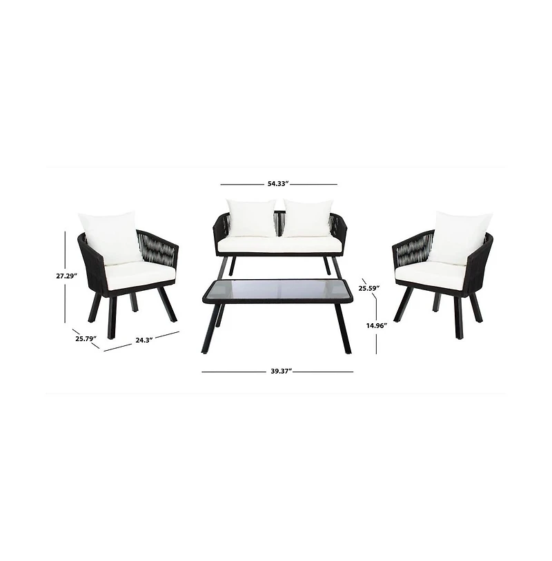 Belmi 4PC Rope Living Set