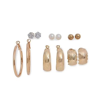 Sohi Women's Everyday Hoop Earrings Set