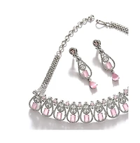 Sohi Women's Silver Plated Designer Jewellery Set
