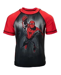 Avengers Boys Spider-Man Upf 50+ Rash Guard and Swim Trunks Outfit Set