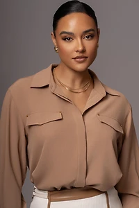 Jluxlabel Women's Black Stella Button Up Shirt