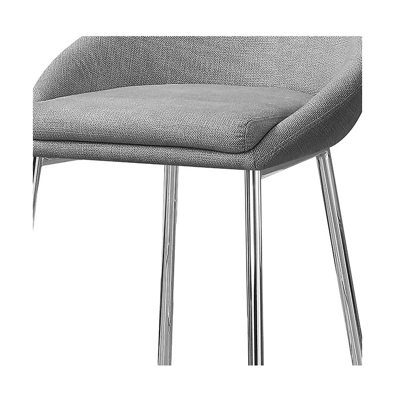 Modern Set of Two Metal Low Back Bar Chairs for Kitchen or Bar