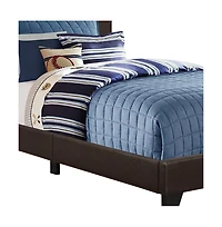 Solid Wood Twin Upholstered Faux Leather Bed Frame