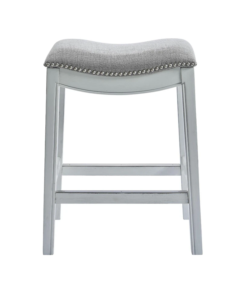Upholstered And Solid Wood Backless Bar Height Bar Chair