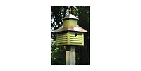 Birdhouse with Bright Copper Roof and Rooster Top for Garden Decor
