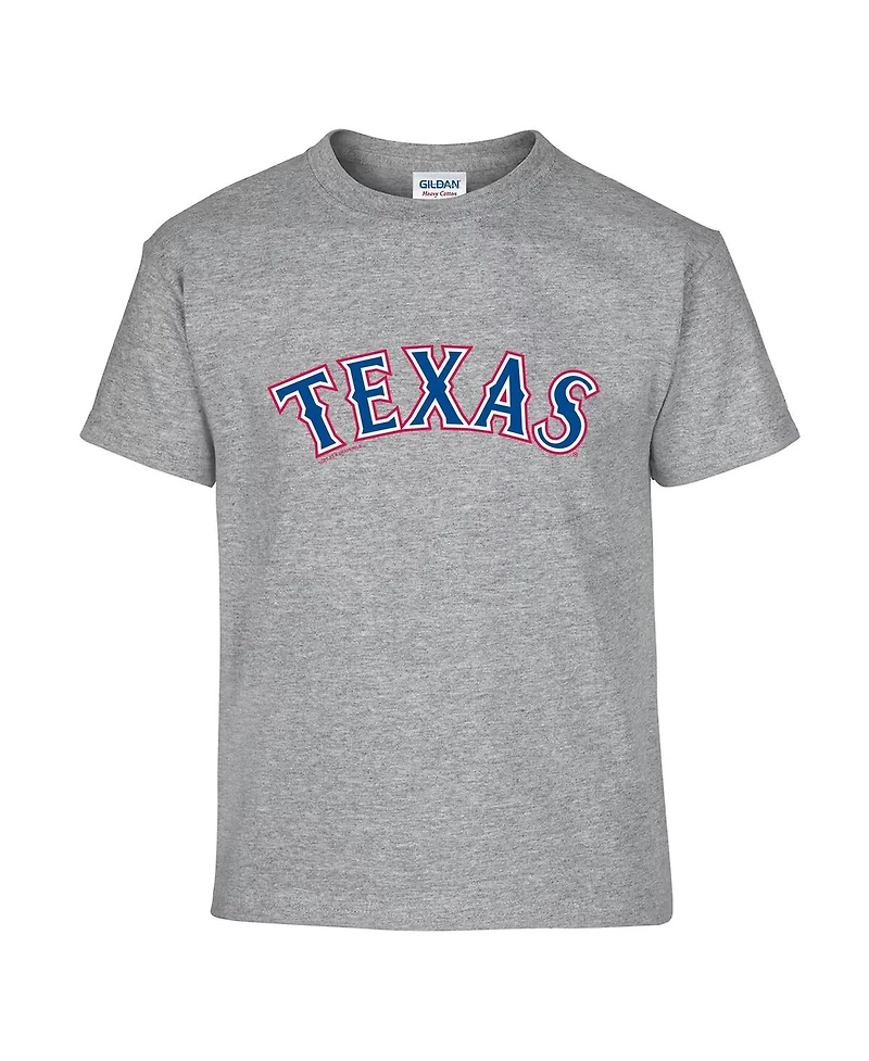 Soft As A Grape Big Boys and Girls 2-Pack Royal/Gray Texas Rangers T-Shirt Set