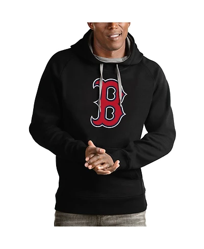 Antigua Men's Black Boston Red Sox Victory Pullover Team Logo Hoodie