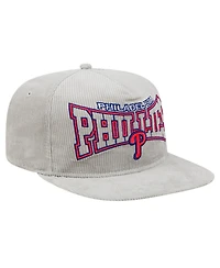 New Era Men's Gray Philadelphia Phillies Corduroy Golfer Snapback Hat