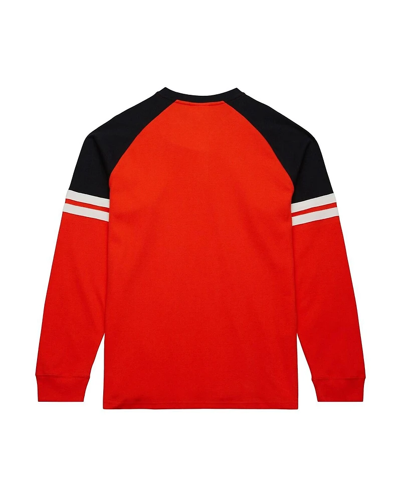 Mitchell & Ness Men's Orange Philadelphia Flyers Thermal Henley Long Sleeve T-Shirt
