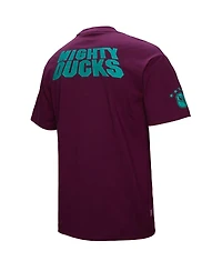 Mitchell & Ness Men's Teemu Selanne Purple Anaheim Ducks Ultimate Player Vintage Logo T-Shirt