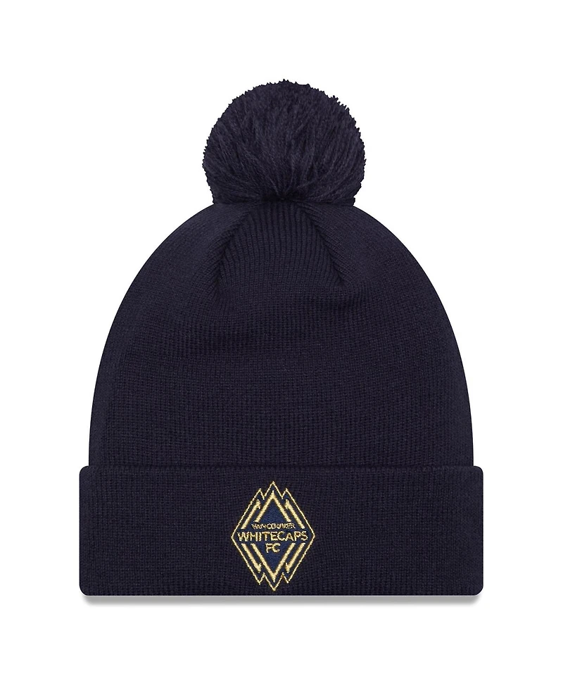 New Era Men's Blue Vancouver Whitecaps Fc Jersey Hook Cuffed with Pom Knit Hat