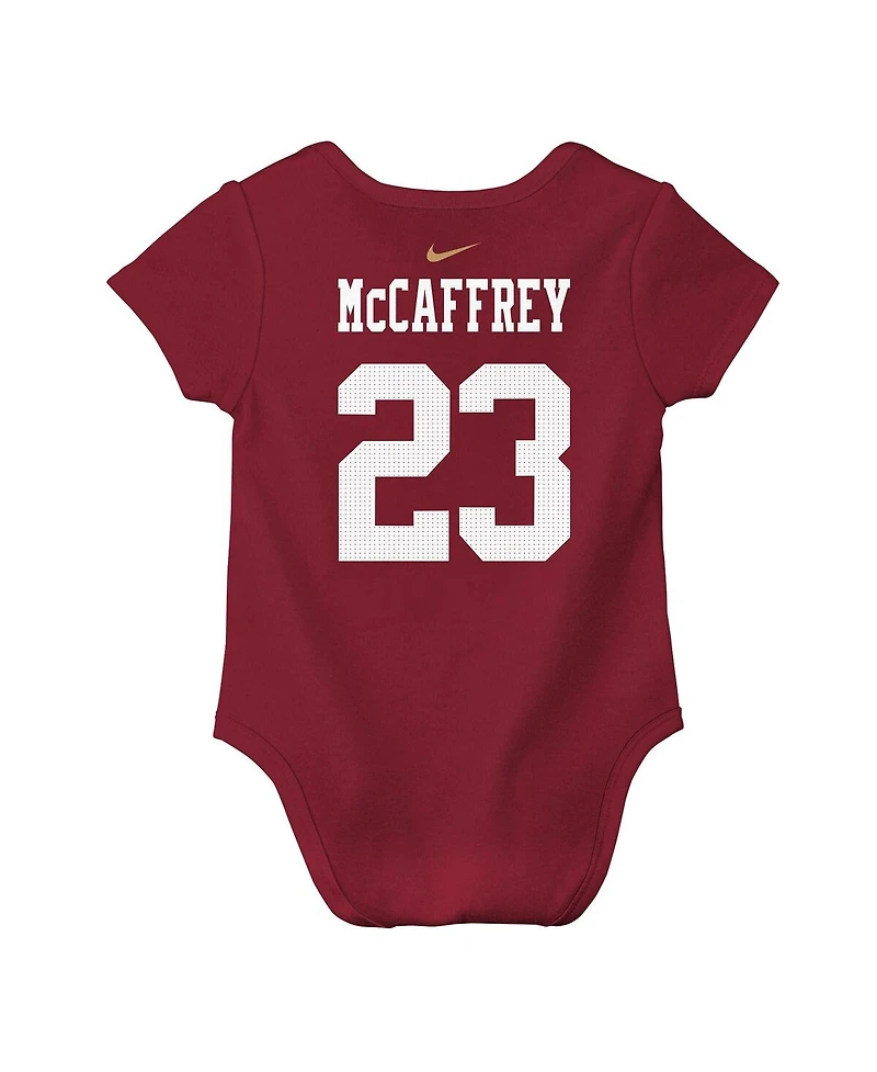 Nike Baby Boys and Girls Christian McCaffrey Scarlet San Francisco 49ers Player Name Number Bodysuit