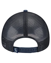 New Era Toddler White/Navy Seattle Mariners Painted A-Frame 9FORTY Trucker Adjustable Hat