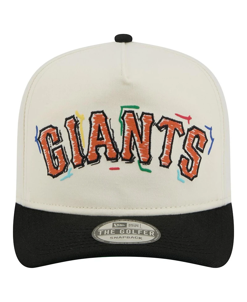 New Era Men's White San Francisco Giants Team Scribble Golfer Adjustable Hat