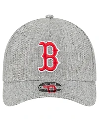 New Era Men's Gray Boston Red Sox Cotton Weave M-Crown A-Frame 9FORTY Adjustable Hat