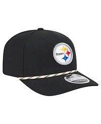 New Era Men's Black Pittsburgh Steelers Gameday Multi Rope 9SEVENTY Stretch-Snap Hat