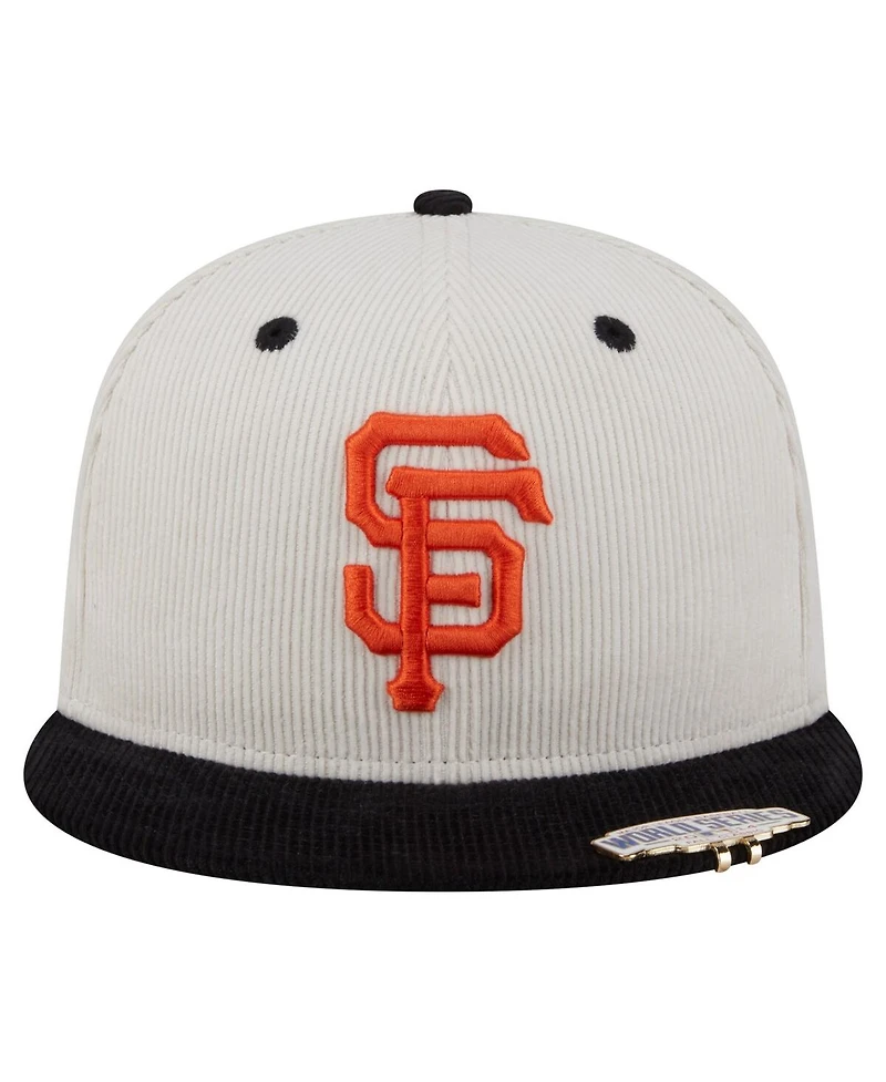 New Era Men's Cream/Black San Francisco Giants Two-Tone Corduroy 59FIFTY Fitted Hat