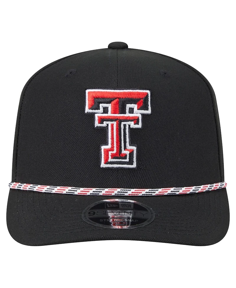 New Era Men's Black Texas Tech Red Raiders Gameday Multi-Rope 9SEVENTY Stretch-Snap Hat