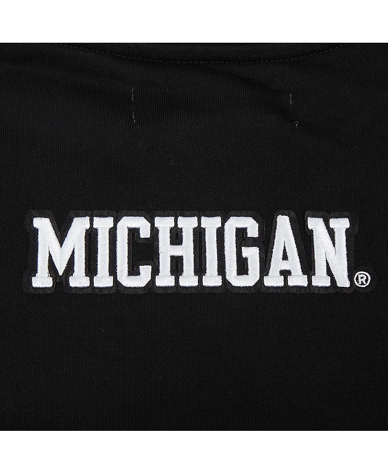 Pro Standard Women's Black Michigan Wolverines Cropped Pullover Sweatshirt