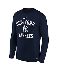 Nike Big Boys and Girls Navy New York Yankees Authentic Collection Legend Performance Long Sleeve T-Shirt
