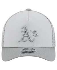 New Era Men's Gray Athletics Color Pack A-Frame 9FORTY Trucker Adjustable Hat