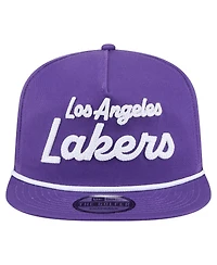 New Era Men's Purple Los Angeles Lakers Team Text Golfer Snapback Hat