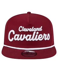New Era Men's Wine Cleveland Cavaliers Team Text Golfer Snapback Hat