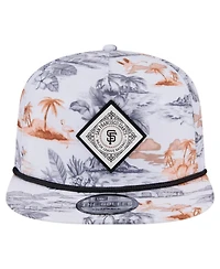 New Era Men's White San Francisco Giants Printed Island Golfer Snapback Hat