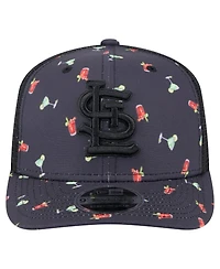 New Era Men's Black St. Louis Cardinals Adventure Drinks Pattern 9SEVENTY Stretch-Snap Hat