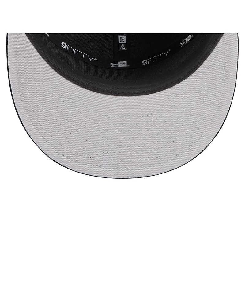New Era Men's Black Michigan Wolverines Adventure Canvas Split Panel 9FIFTY Snapback Hat