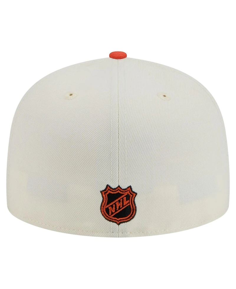 New Era Men's White Anaheim Ducks Chrome Two-Toned 59FIFTY Fitted Hat