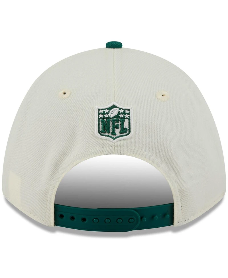 New Era Men's Cream/Green New York Jets 2025 Nfl Draft 9FORTY A-Frame M-Crown Adjustable Hat