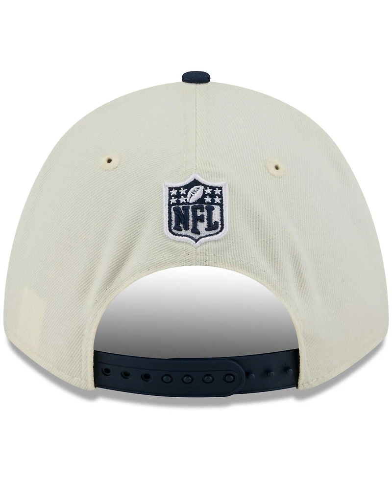 New Era Men's Cream/Navy New England Patriots 2025 Nfl Draft 9FORTY A-Frame M-Crown Adjustable Hat