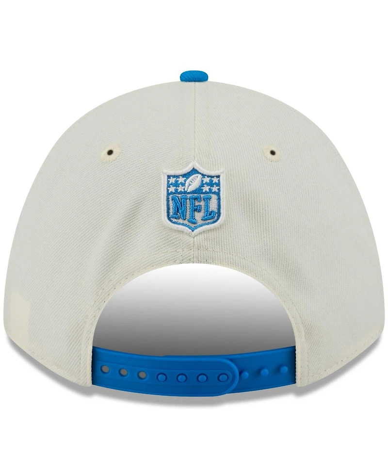 New Era Men's Cream/Blue Detroit Lions 2025 Nfl Draft 9FORTY A-Frame M-Crown Adjustable Hat
