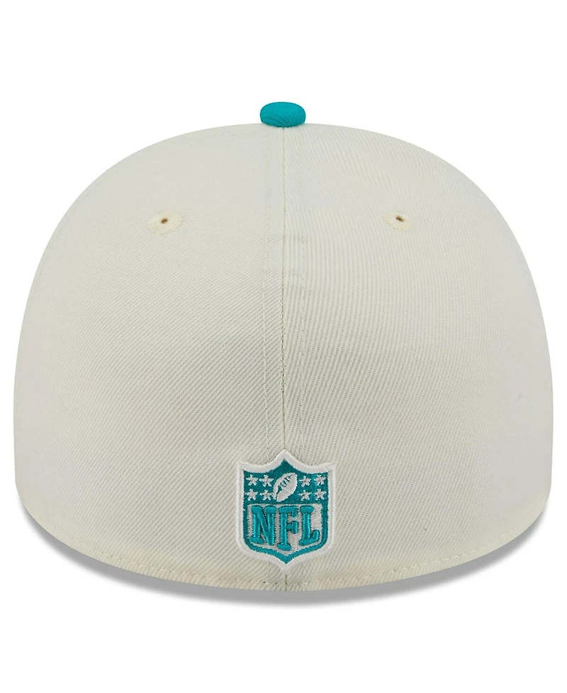 New Era Men's Cream/Aqua Miami Dolphins 2025 Nfl Draft A-Frame 59FIFTY Fitted Hat