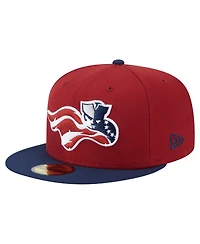 New Era Men's Burgundy/Navy Somerset Patriots Authentic Collection 59FIFTY Fitted Hat