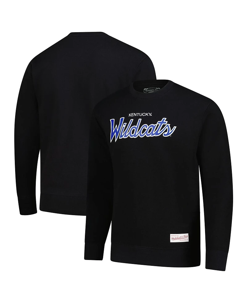 Mitchell & Ness Men's Black Kentucky Wildcats Elite Script Pullover Sweatshirt