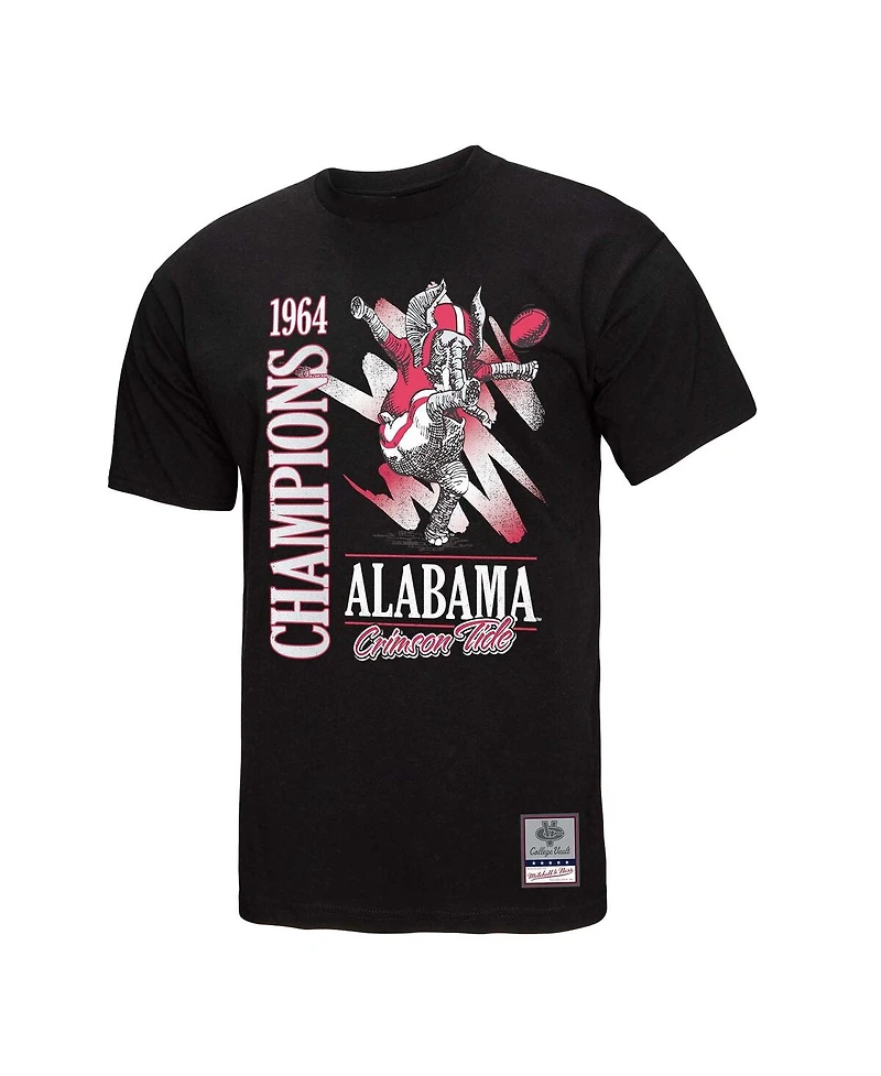 Mitchell & Ness Men's Black Alabama Crimson Tide Retro Brush Mineral Wash T-Shirt