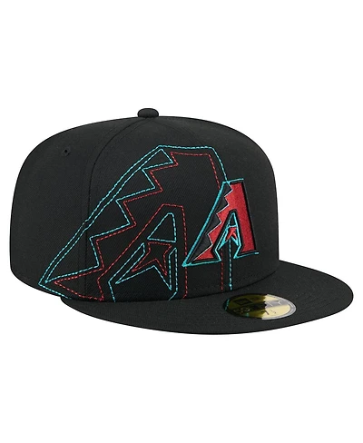 New Era Men's Black Arizona Diamondbacks Yarn Stitch 59FIFTY Fitted Hat