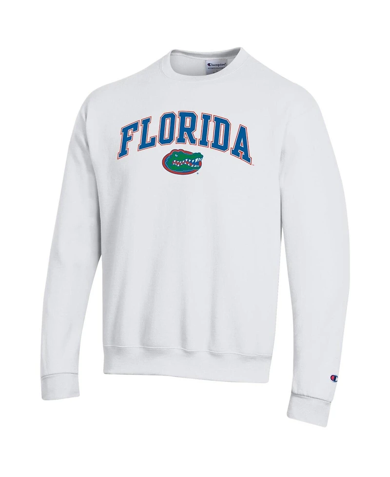 Champion Men's White Florida Gators Arch Over Logo Pullover Sweatshirt