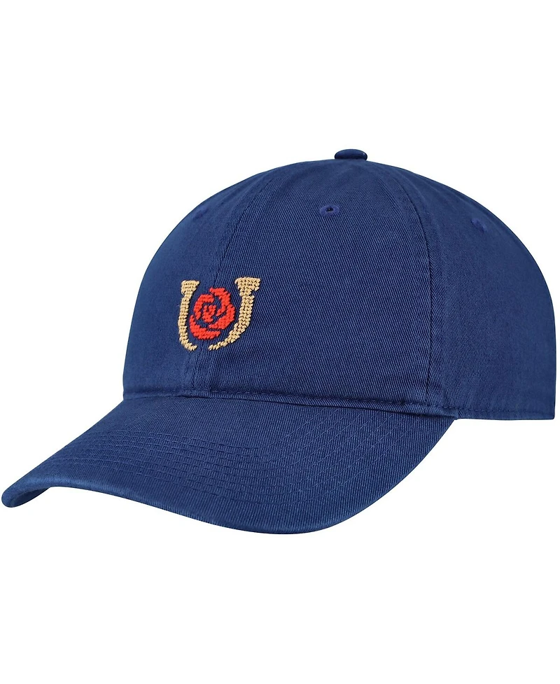 Smathers & Branson Men's and Women's Navy Kentucky Derby Horseshoe and Rose Adjustable Hat