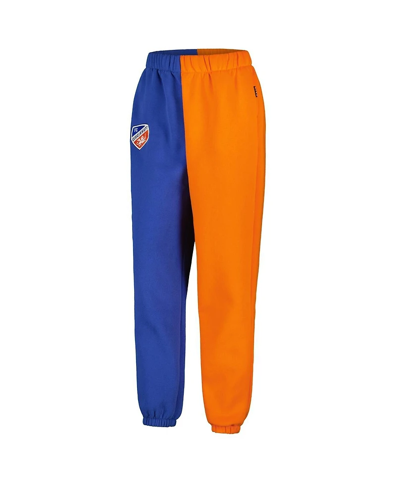 Hype and Vice Women's Blue/Orange Fc Cincinnati Color Block Sweatpants