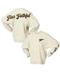Fanatics Women's Tan San Diego Padres Pennant Flag Branded Fleece Pullover Sweatshirt