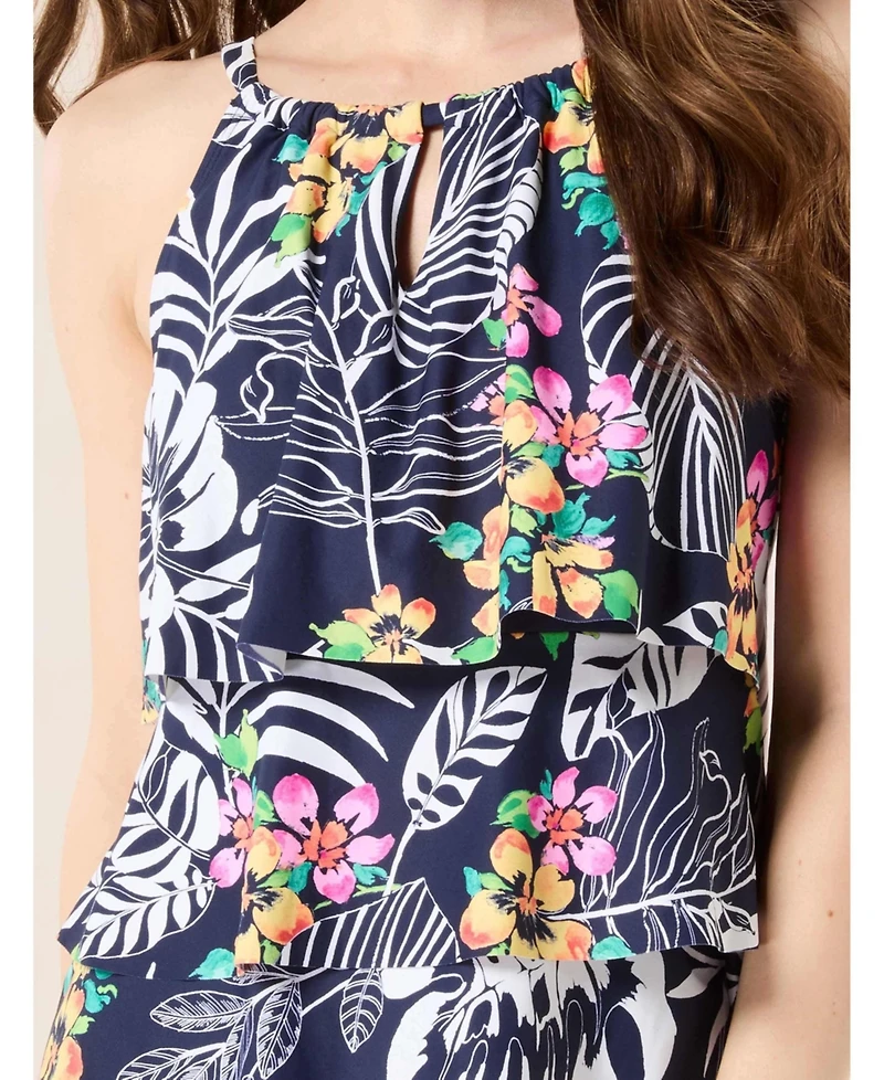 Beach House Women's Swim Jaclyn High Neck Ruffle Tankini Top