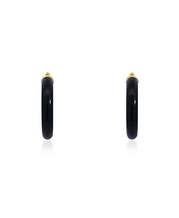 The Lovery Onyx Hoop Earrings 25 millimeters