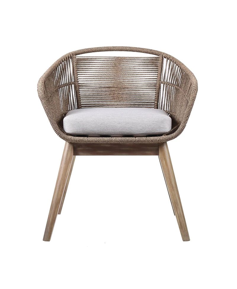 Outdoor Solid Wood Dining Chair with Cushion Perfect for Patio & Garden